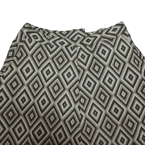 Vintage Handmade 1970s A-Line Full Skirt Brown Tones Diamond  Pattern Wool XS - Picture 2 of 5